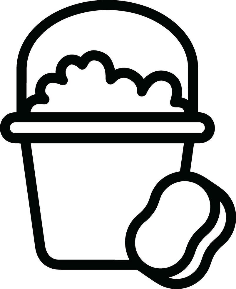 Bucket icon symbol vector image. Illustration of the bucket cleaning equipment washing outline design image. EPS 10