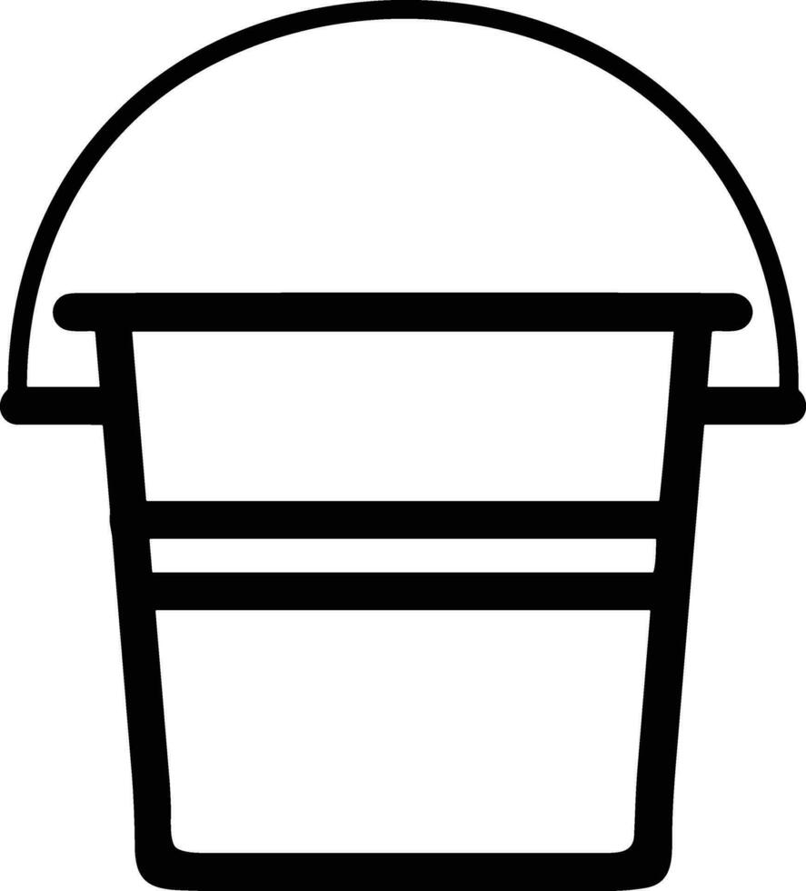 Bucket icon symbol vector image. Illustration of the bucket cleaning equipment washing outline design image. EPS 10