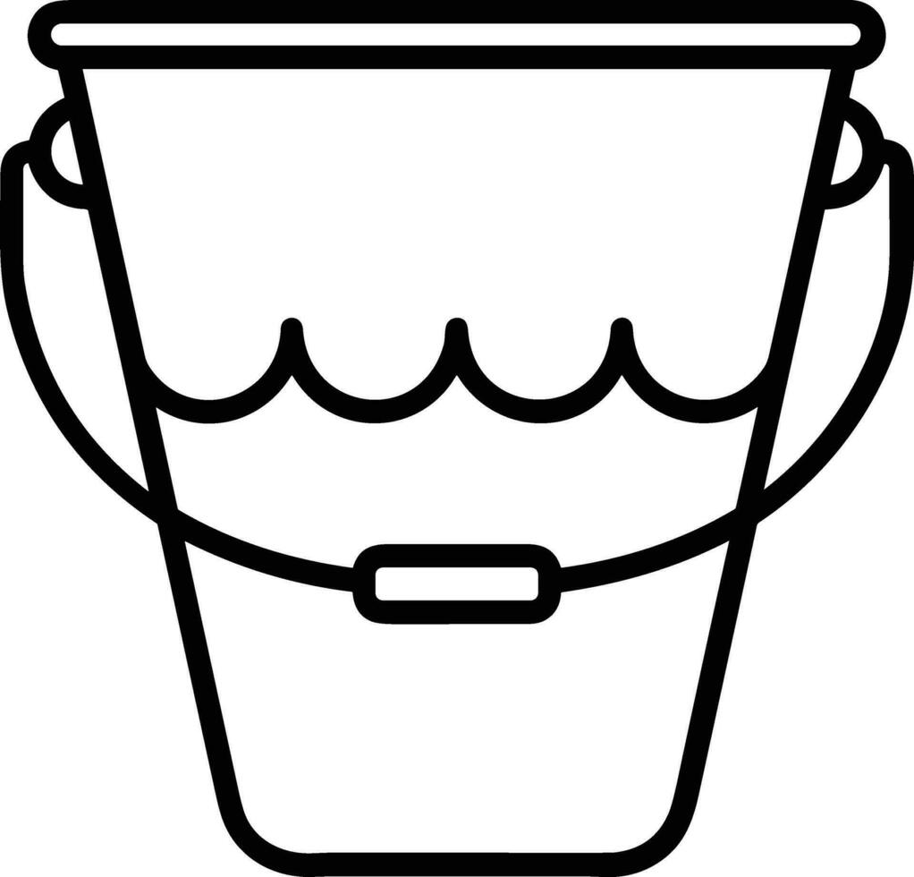 Bucket icon symbol vector image. Illustration of the bucket cleaning equipment washing outline design image. EPS 10