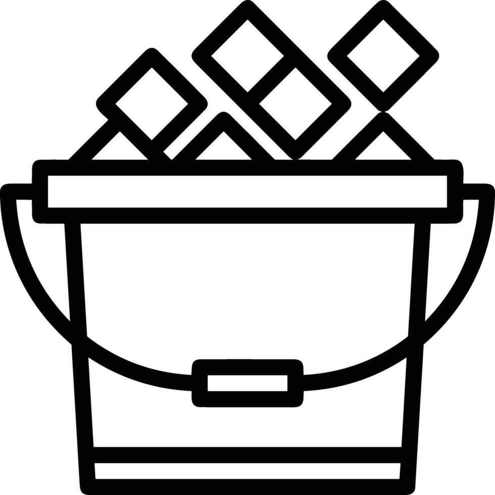 Bucket icon symbol vector image. Illustration of the bucket cleaning equipment washing outline design image. EPS 10