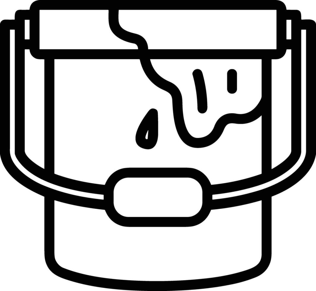 Bucket icon symbol vector image. Illustration of the bucket cleaning equipment washing outline design image. EPS 10