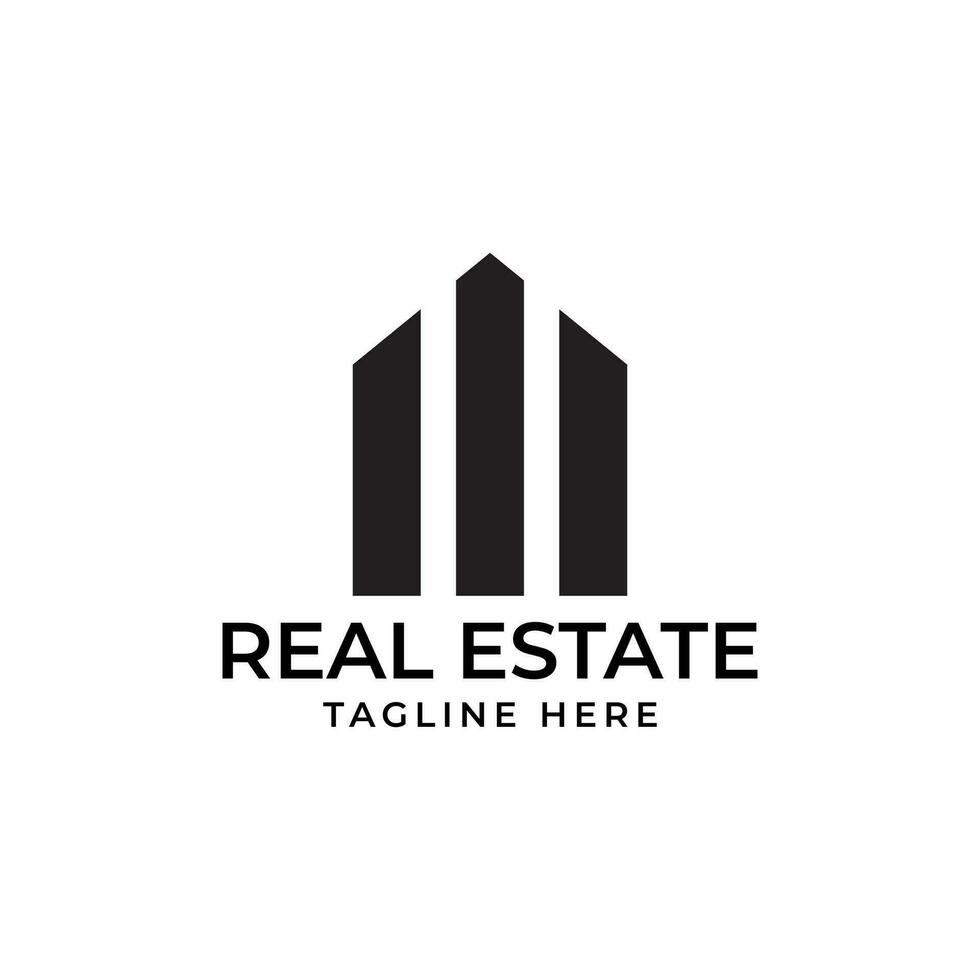 Real Estate vector logo. House city vector logotype.  Premium real estate logo.  Line home icon symbol. Usable for Construction Architecture Building Logo Design Template Element.