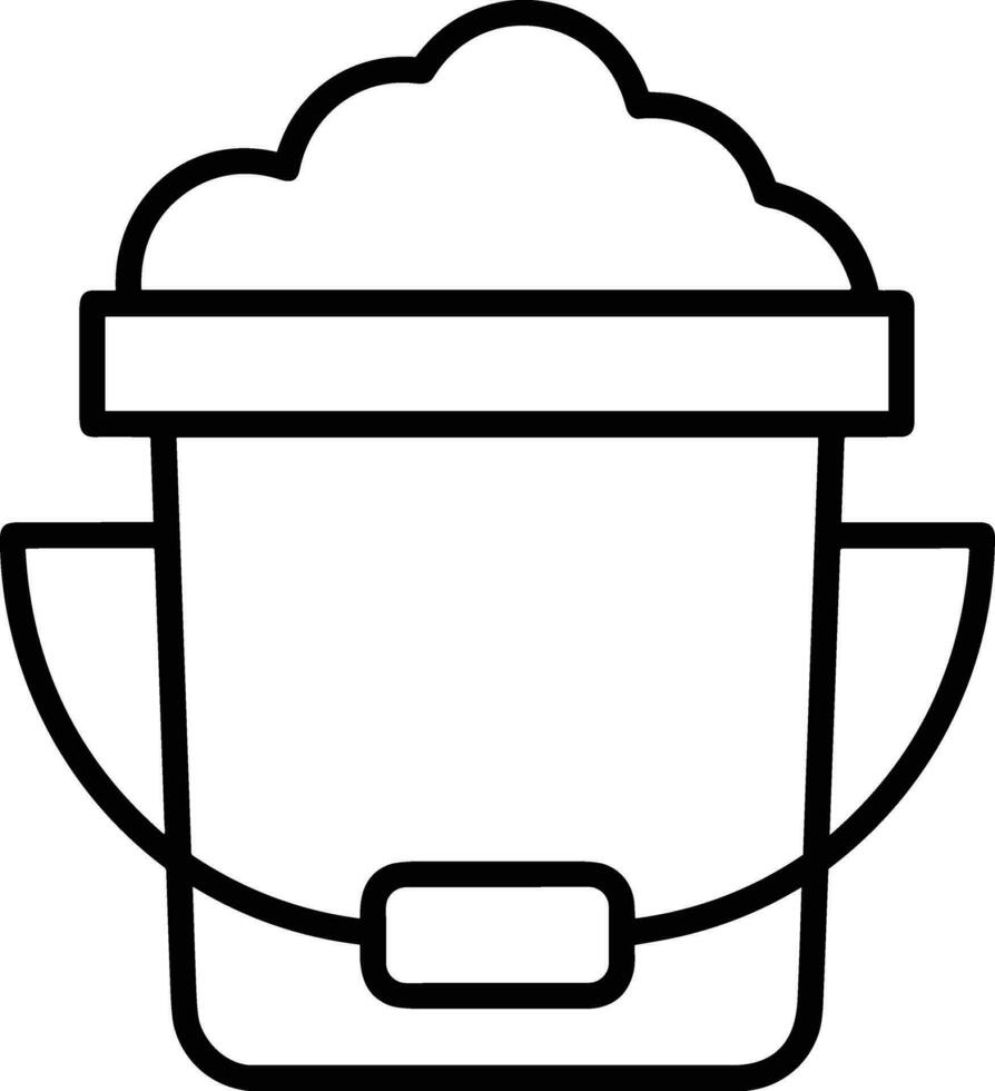 Bucket icon symbol vector image. Illustration of the bucket cleaning equipment washing outline design image. EPS 10