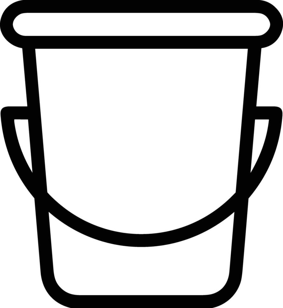 Bucket icon symbol vector image. Illustration of the bucket cleaning equipment washing outline design image. EPS 10
