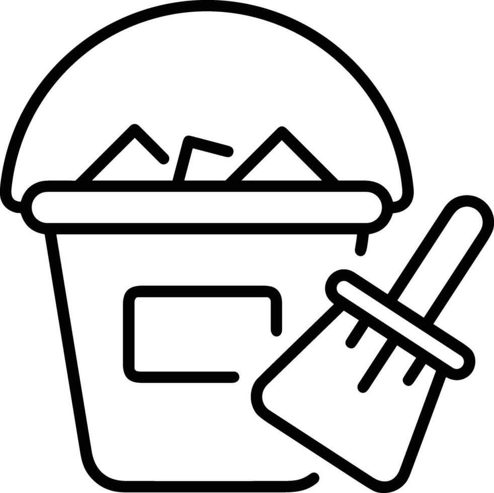 Bucket icon symbol vector image. Illustration of the bucket cleaning equipment washing outline design image. EPS 10