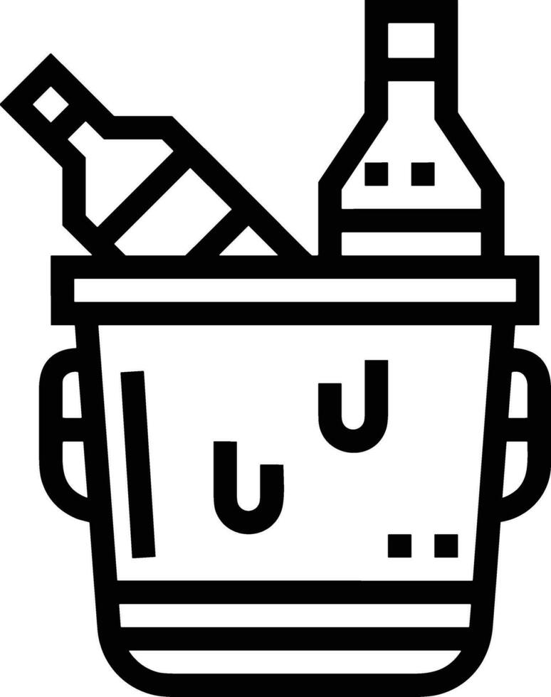 Bucket icon symbol vector image. Illustration of the bucket cleaning equipment washing outline design image. EPS 10