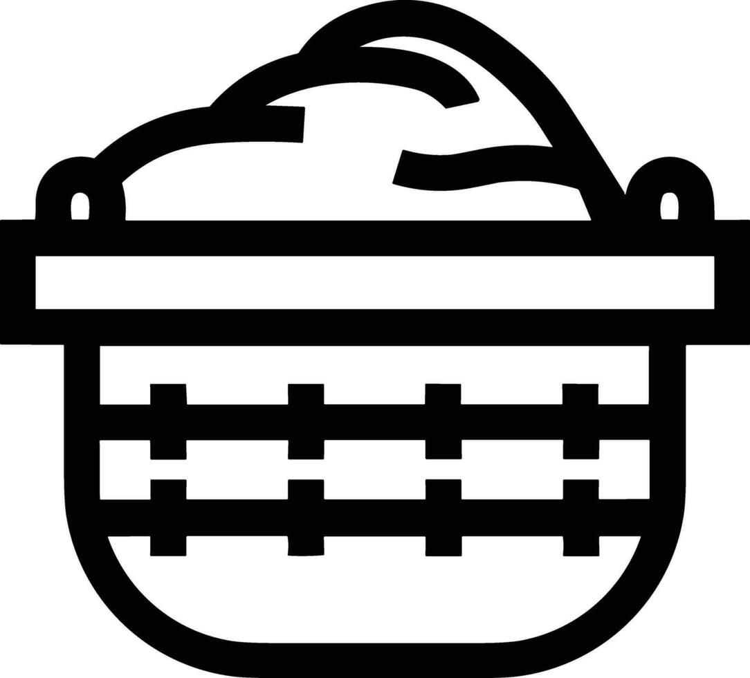 Bucket icon symbol vector image. Illustration of the bucket cleaning equipment washing outline design image. EPS 10