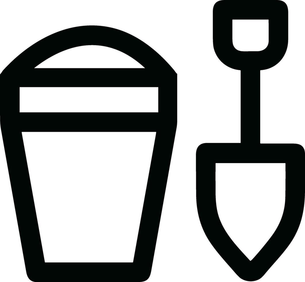 Bucket icon symbol vector image. Illustration of the bucket cleaning equipment washing outline design image. EPS 10