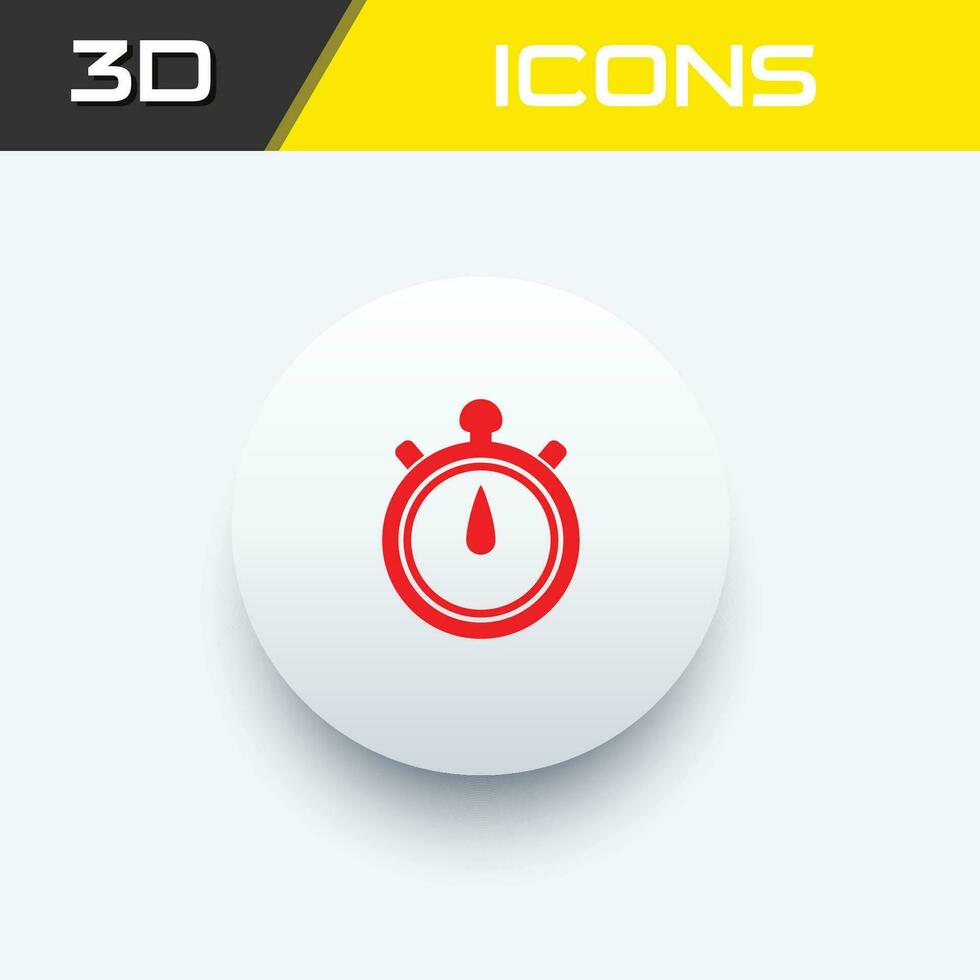 Gym clock, fitness body building 3D icon vector