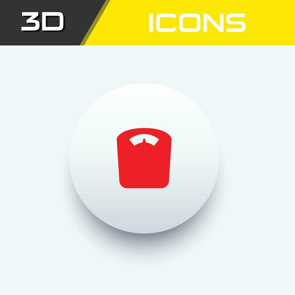 Weight scale, Weight machine fitness body building 3D icon vector
