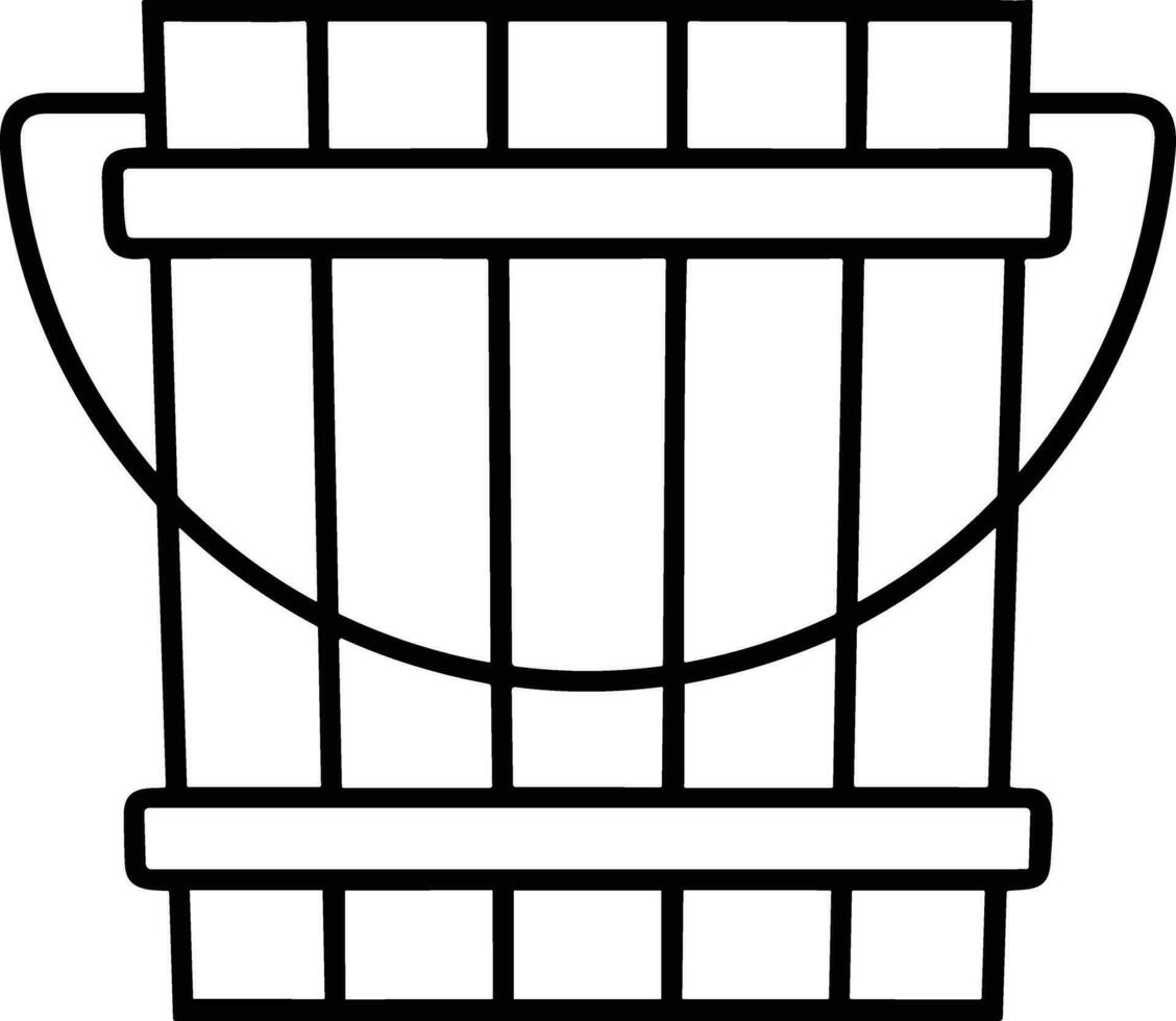 Bucket icon symbol vector image. Illustration of the bucket cleaning equipment washing outline design image. EPS 10