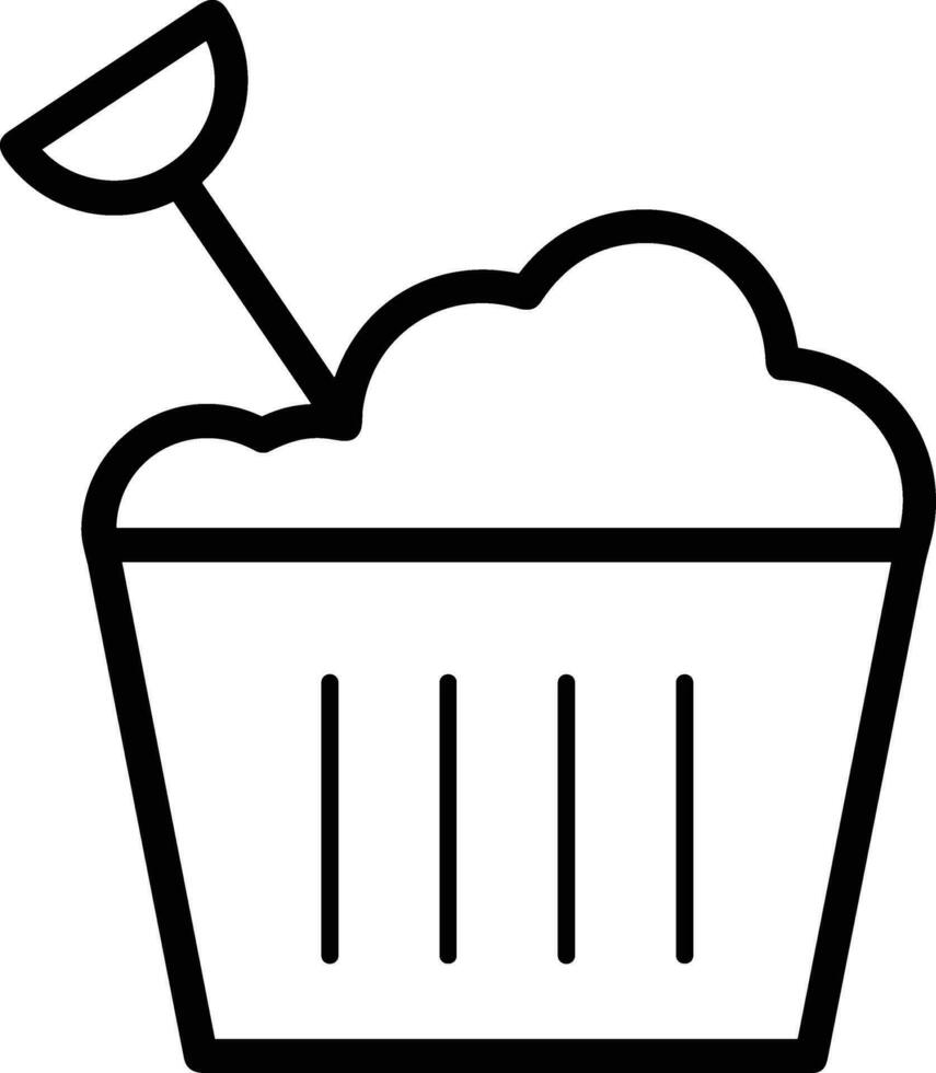 Bucket icon symbol vector image. Illustration of the bucket cleaning equipment washing outline design image. EPS 10