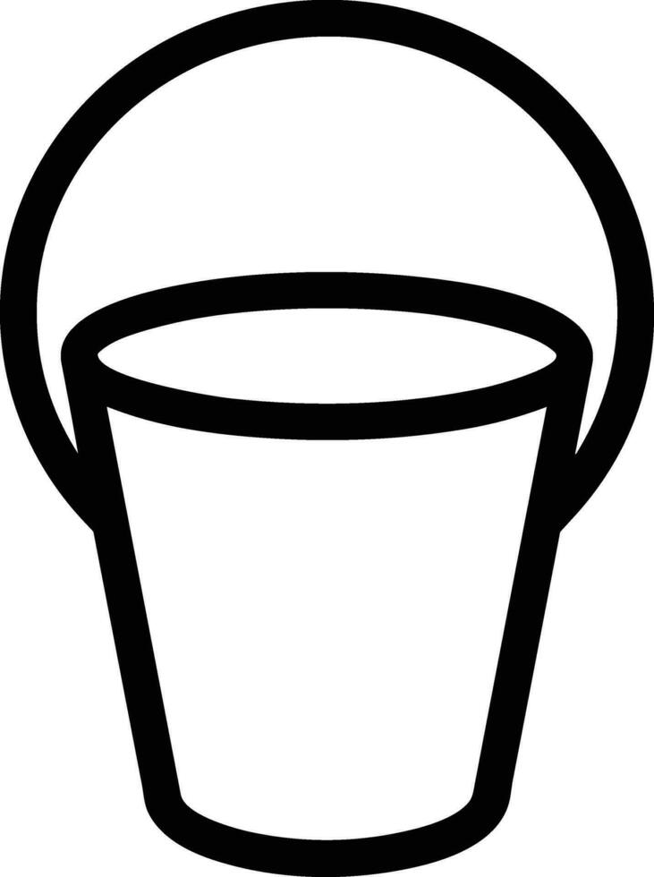 Bucket icon symbol vector image. Illustration of the bucket cleaning equipment washing outline design image. EPS 10