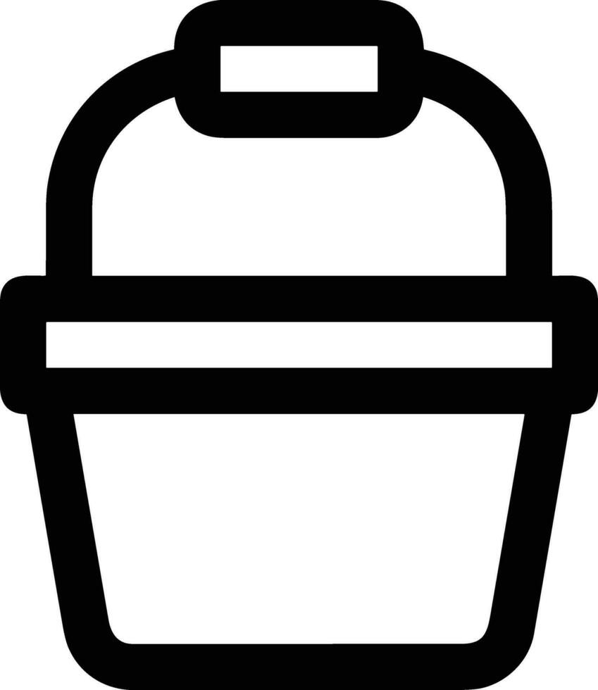 Bucket icon symbol vector image. Illustration of the bucket cleaning equipment washing outline design image. EPS 10