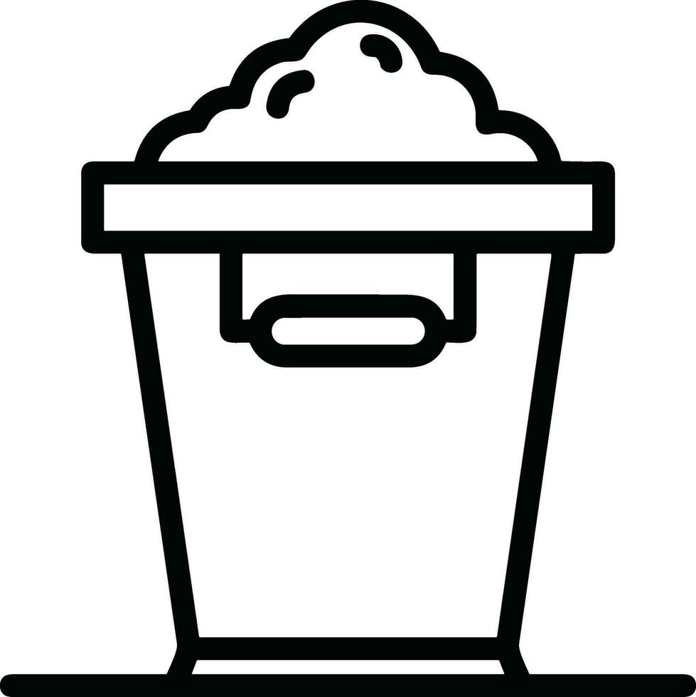 Bucket icon symbol vector image. Illustration of the bucket cleaning equipment washing outline design image. EPS 10