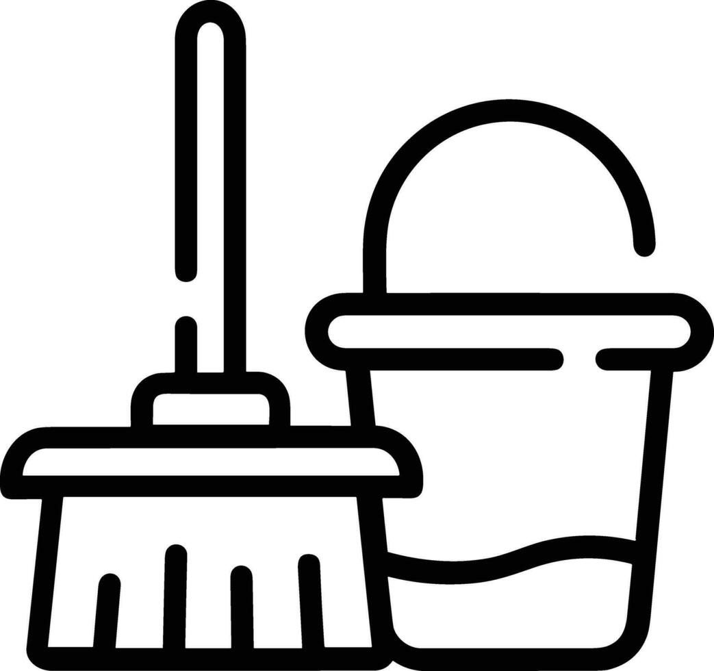 Bucket icon symbol vector image. Illustration of the bucket cleaning equipment washing outline design image. EPS 10