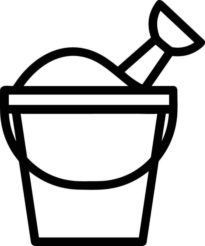 Bucket icon symbol vector image. Illustration of the bucket cleaning equipment washing outline design image. EPS 10