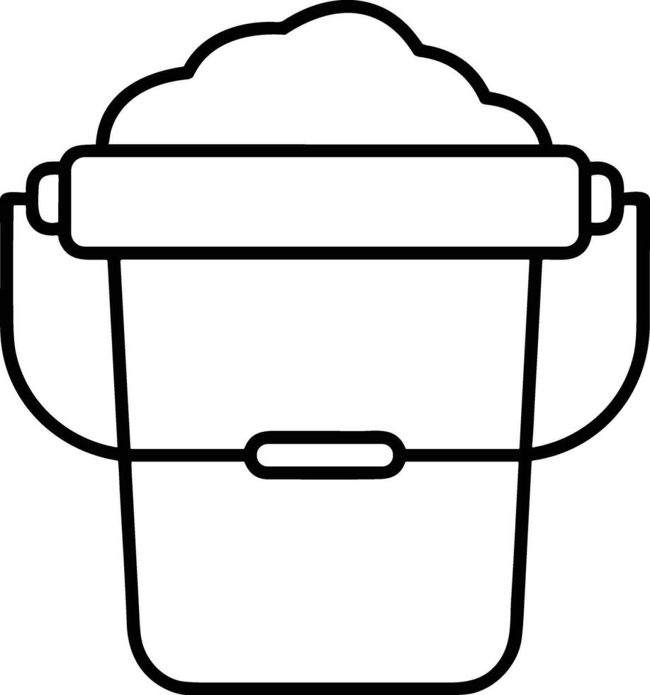 Bucket icon symbol vector image. Illustration of the bucket cleaning equipment washing outline design image. EPS 10
