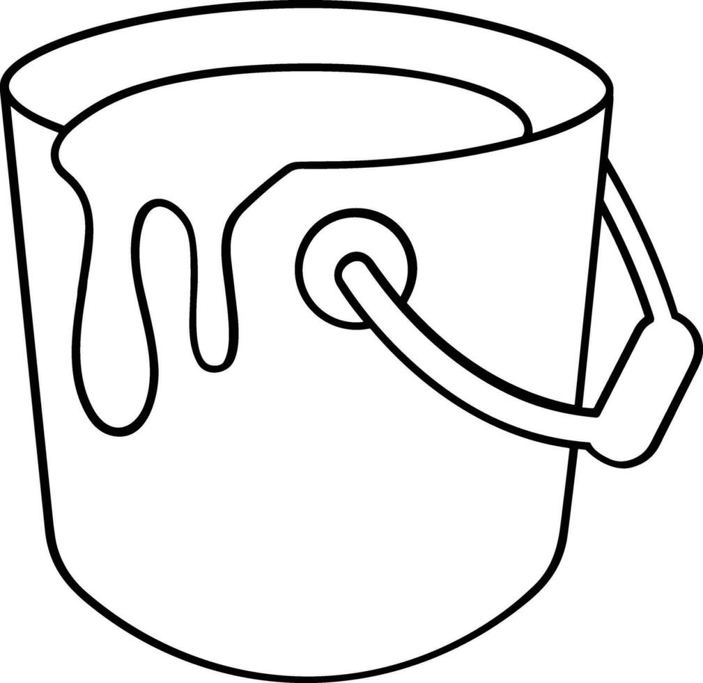 Bucket icon symbol vector image. Illustration of the bucket cleaning equipment washing outline design image. EPS 10