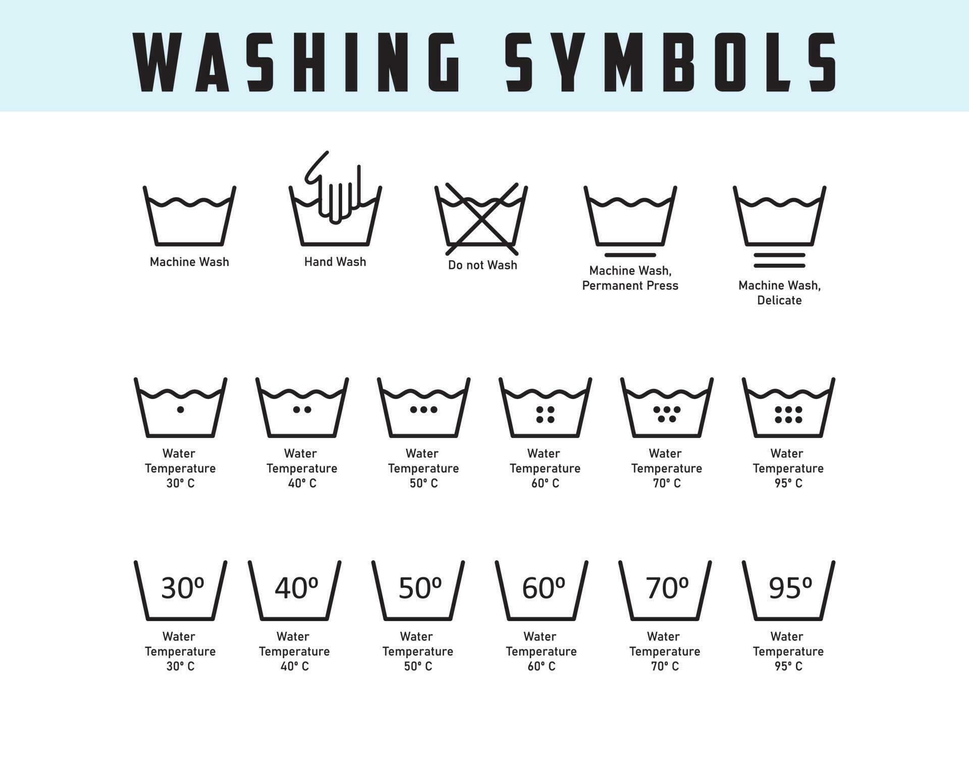 Vector washing symbols 26835250 Vector Art at Vecteezy