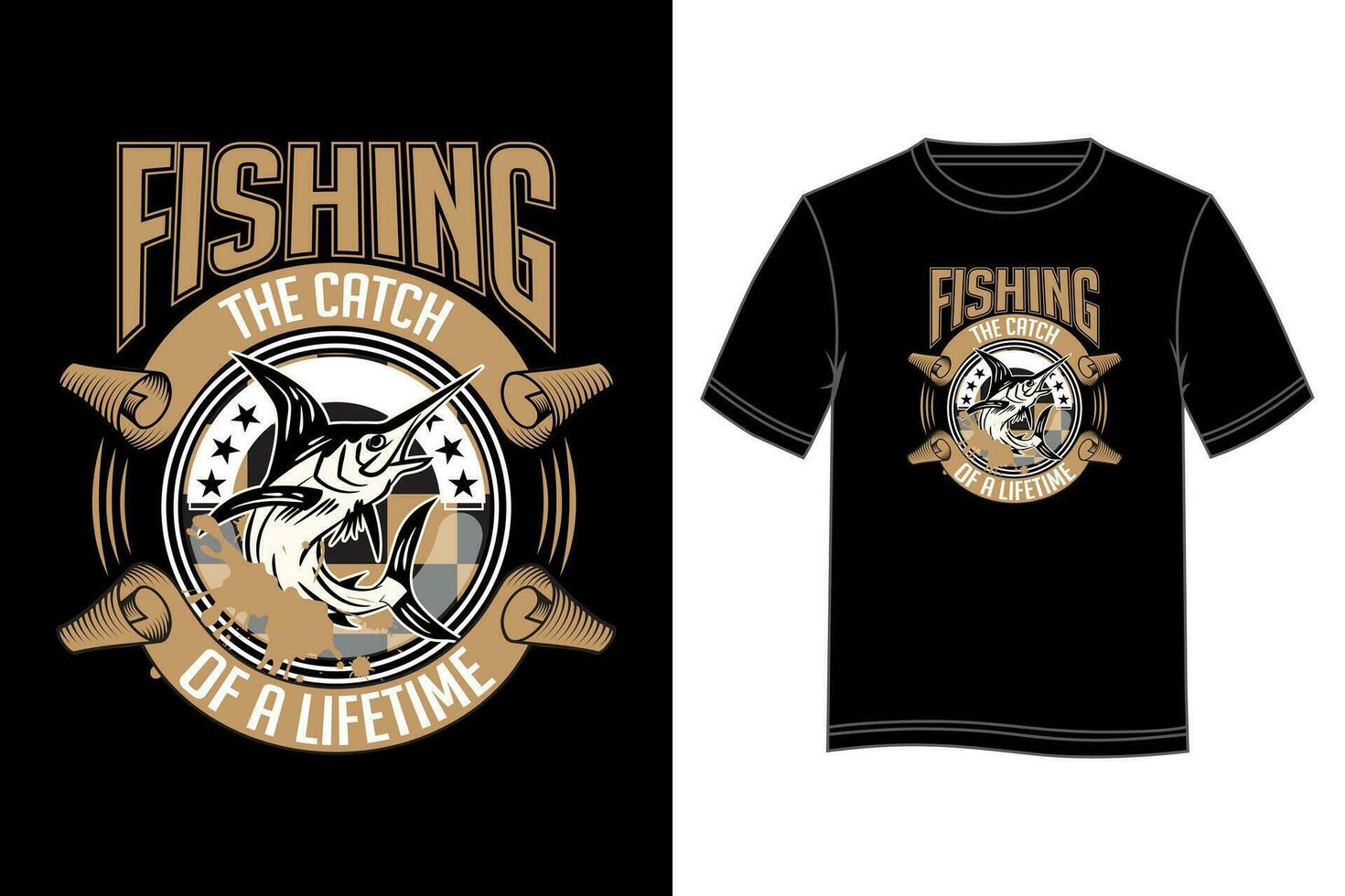 Fishing The Catch of a Lifetime T-shirt Design. Fishing T-shirt design. vector