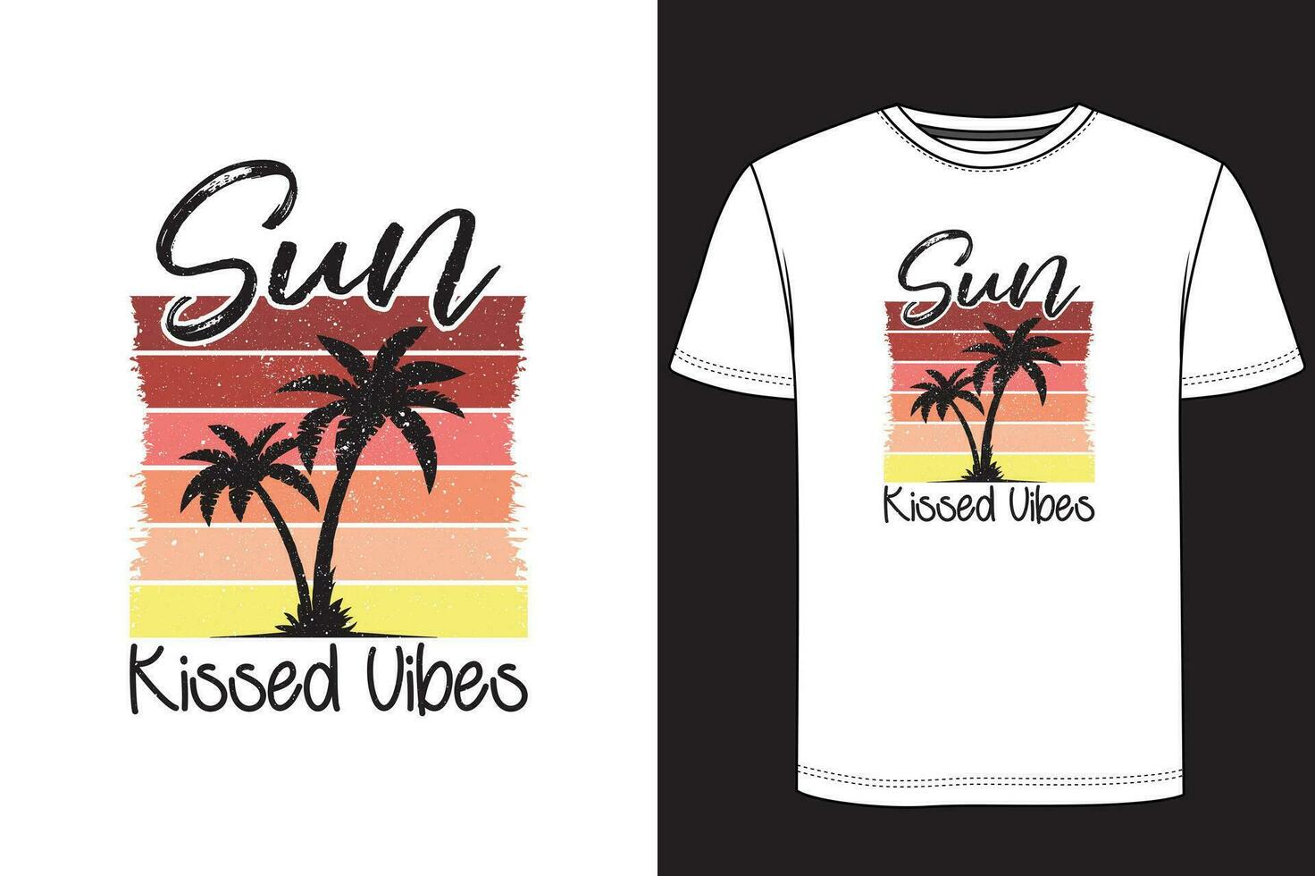 Sun kissed vibes t shirt design vector