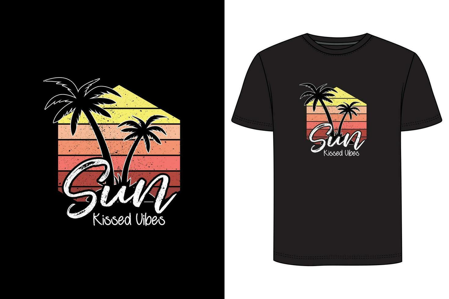 Sun kissed vibes t shirt design vector