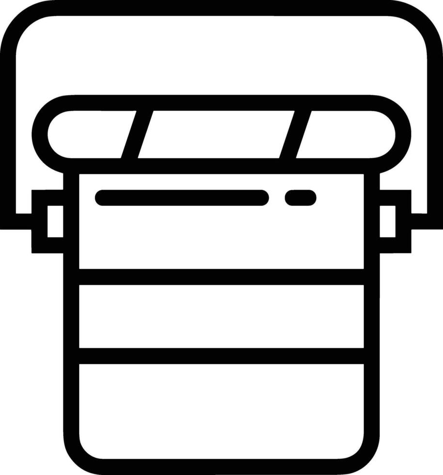 Bucket icon symbol vector image. Illustration of the bucket cleaning equipment washing outline design image. EPS 10