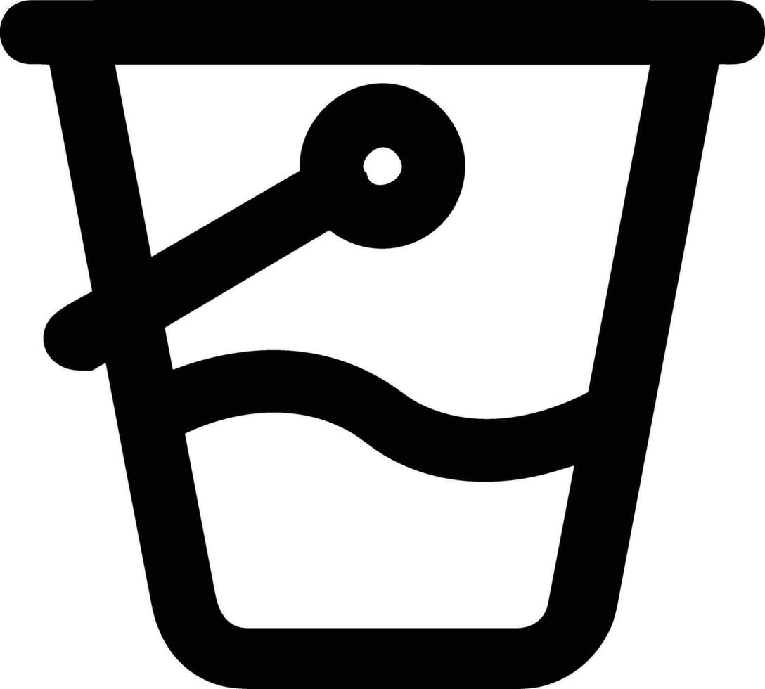 Bucket icon symbol vector image. Illustration of the bucket cleaning equipment washing outline design image. EPS 10