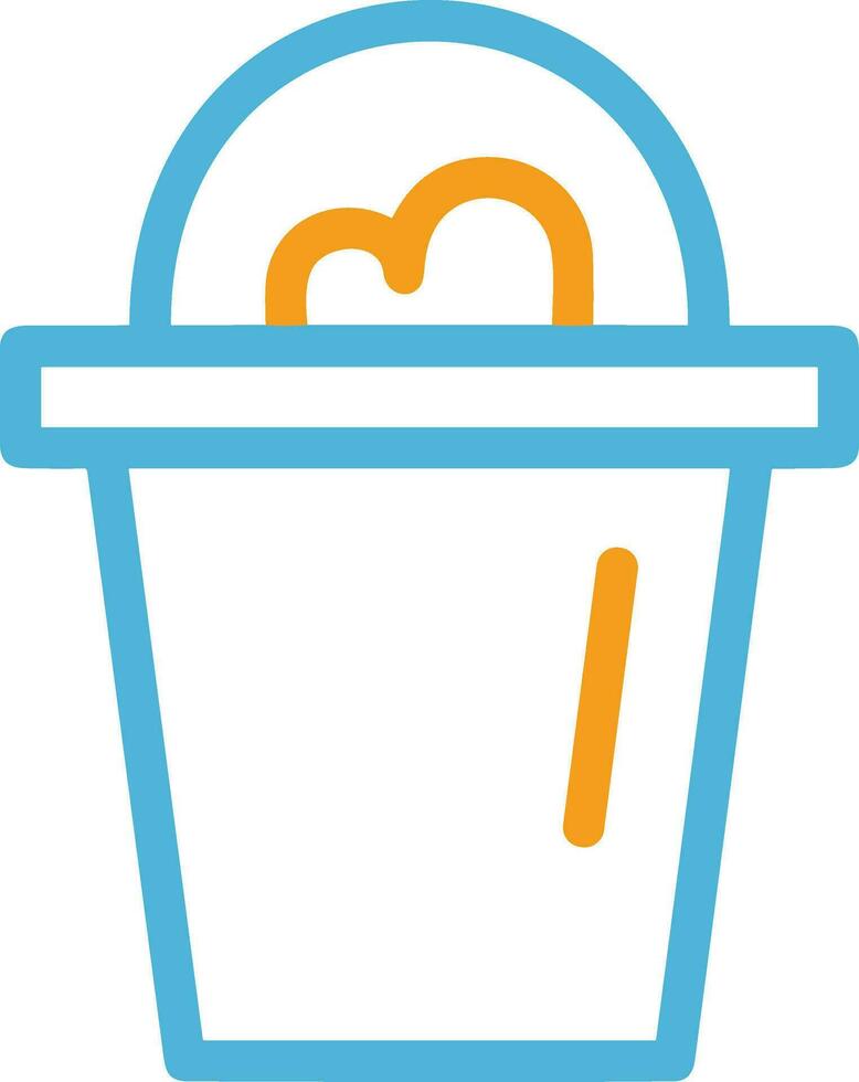 Bucket icon symbol vector image. Illustration of the bucket cleaning equipment washing outline design image. EPS 10