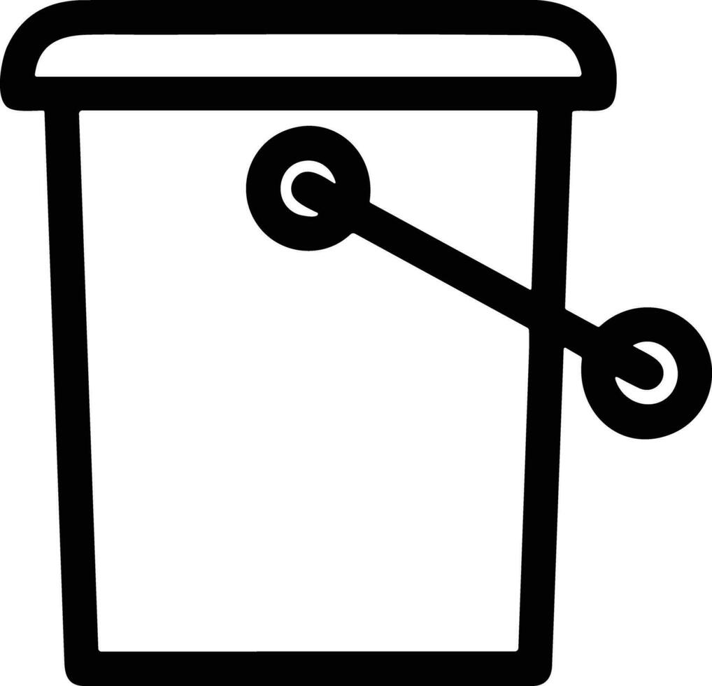 Bucket icon symbol vector image. Illustration of the bucket cleaning equipment washing outline design image. EPS 10