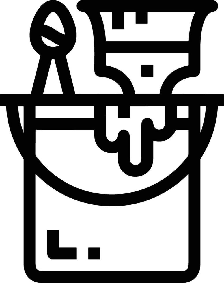 Bucket icon symbol vector image. Illustration of the bucket cleaning equipment washing outline design image. EPS 10