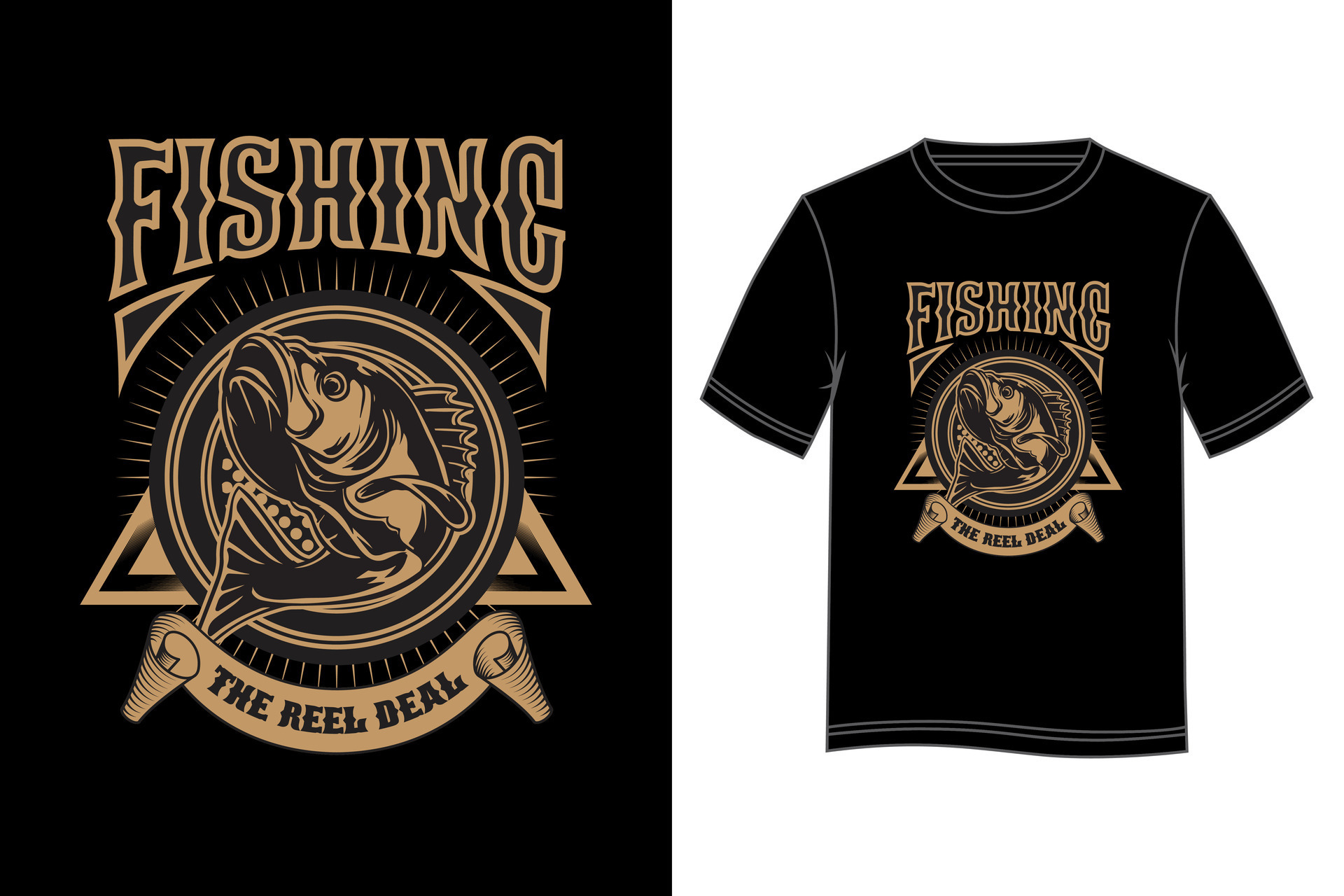 Fishing The Reel Deal T-shirt Design. Fishing T-shirt design. Vector