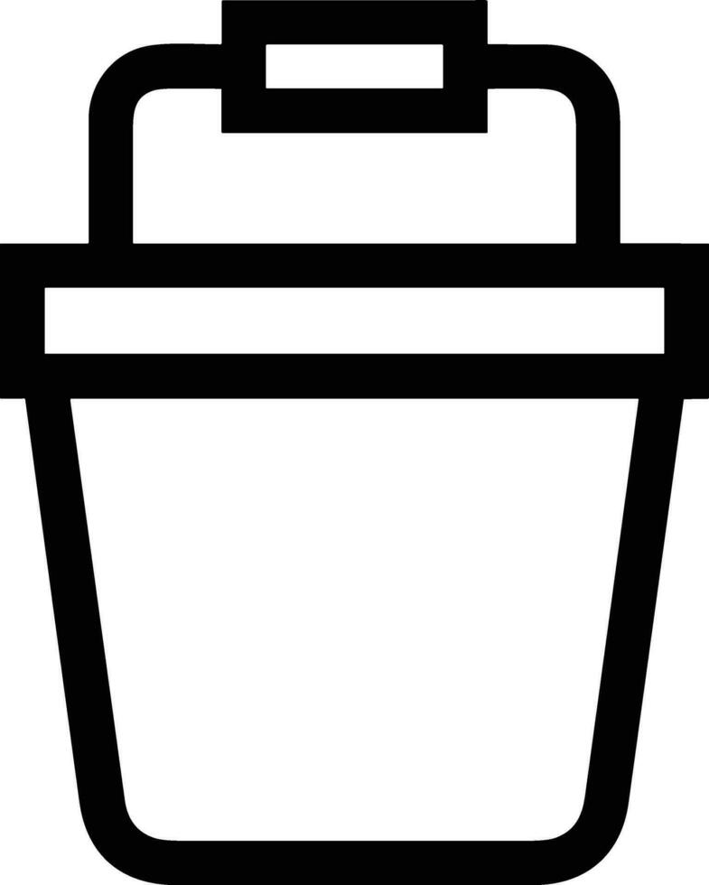 Bucket icon symbol vector image. Illustration of the bucket cleaning equipment washing outline design image. EPS 10