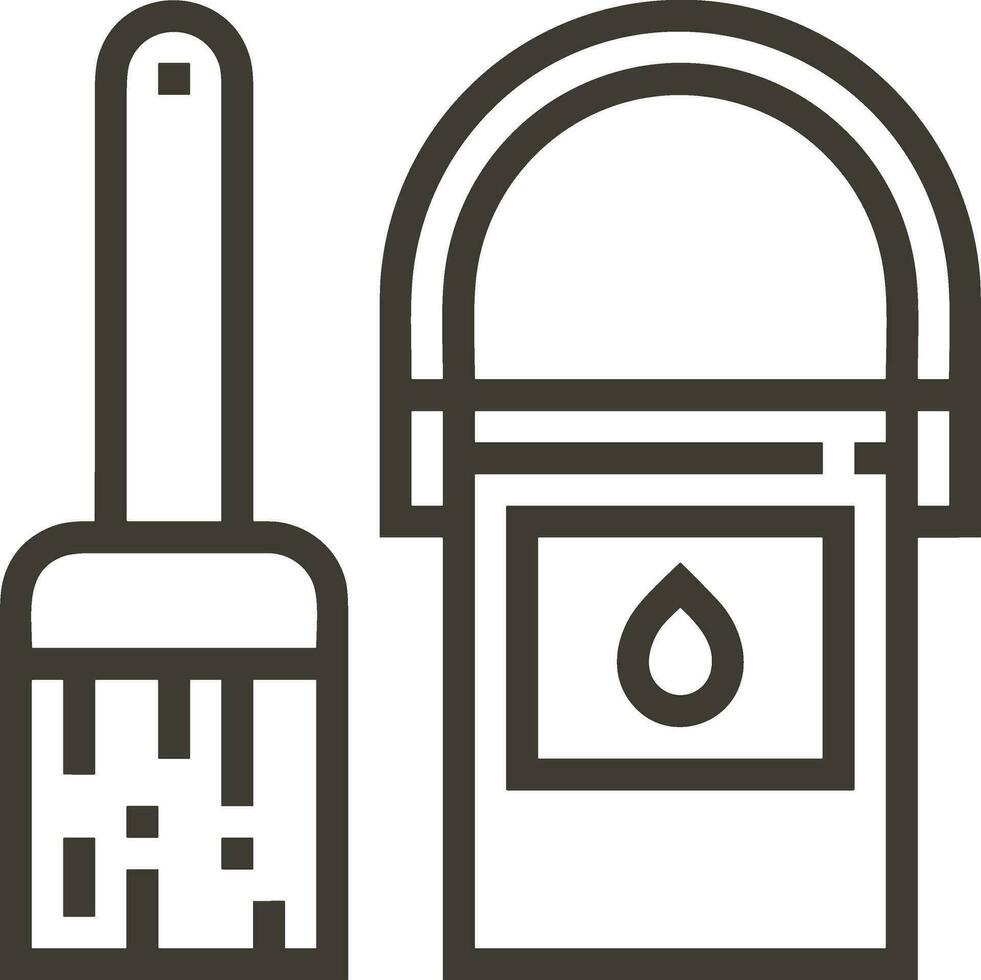 Bucket icon symbol vector image. Illustration of the bucket cleaning equipment washing outline design image. EPS 10