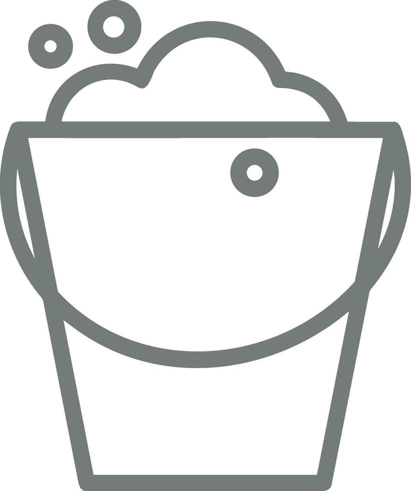 Bucket icon symbol vector image. Illustration of the bucket cleaning equipment washing outline design image. EPS 10