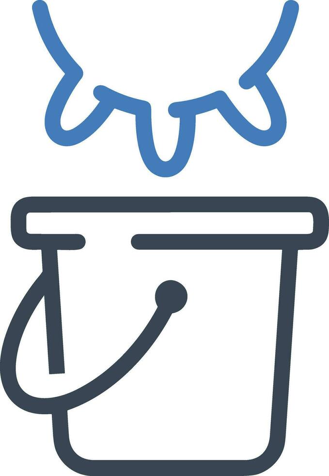 Bucket icon symbol vector image. Illustration of the bucket cleaning equipment washing outline design image. EPS 10