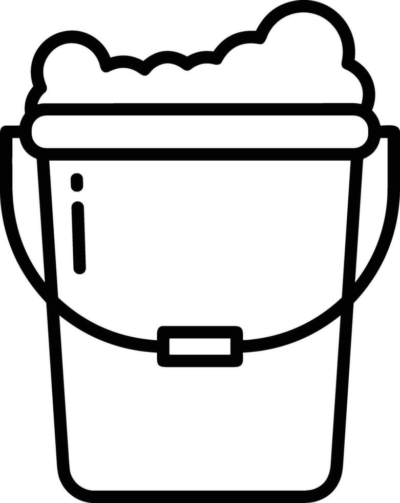 Bucket icon symbol vector image. Illustration of the bucket cleaning equipment washing outline design image. EPS 10