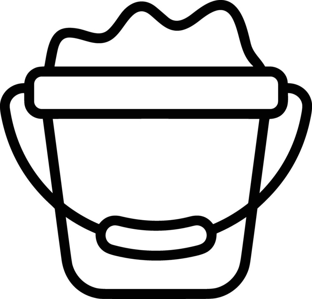 Bucket icon symbol vector image. Illustration of the bucket cleaning equipment washing outline design image. EPS 10