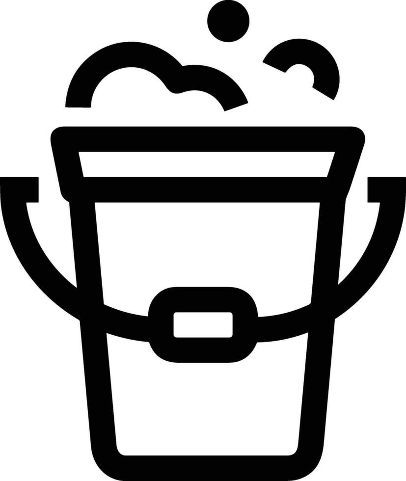 Bucket icon symbol vector image. Illustration of the bucket cleaning equipment washing outline design image. EPS 10