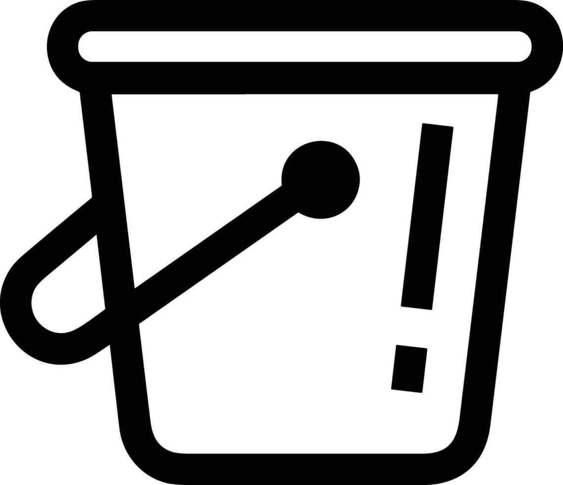 Bucket icon symbol vector image. Illustration of the bucket cleaning equipment washing outline design image. EPS 10