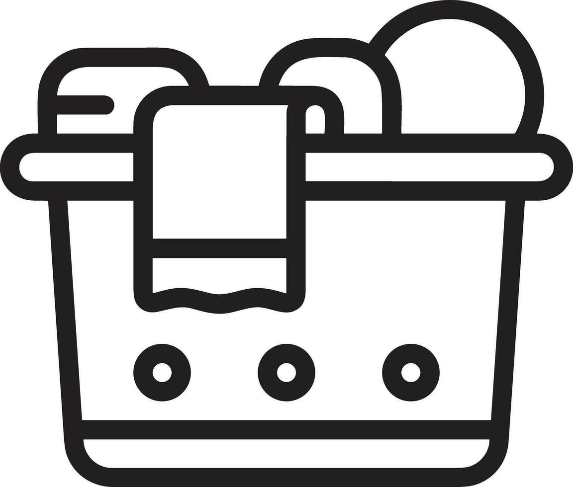 Bucket icon symbol vector image. Illustration of the bucket cleaning equipment washing outline design image. EPS 10