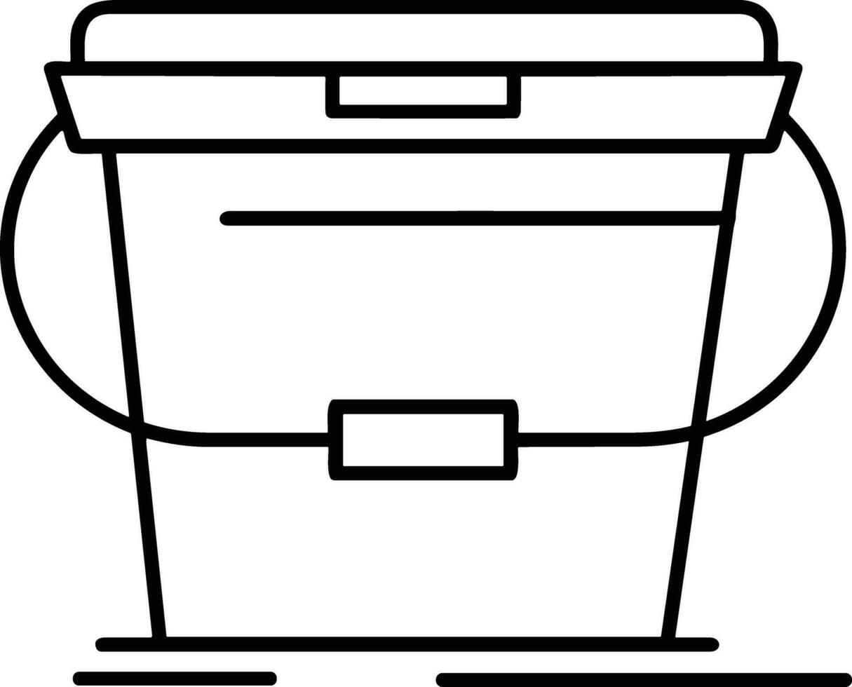 Bucket icon symbol vector image. Illustration of the bucket cleaning equipment washing outline design image. EPS 10