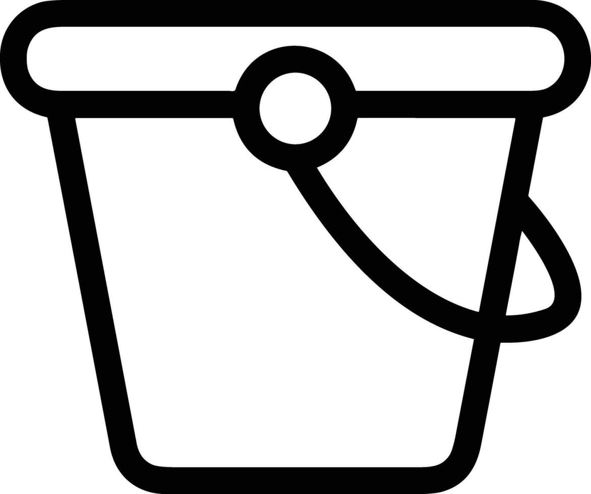 Bucket icon symbol vector image. Illustration of the bucket cleaning equipment washing outline design image. EPS 10