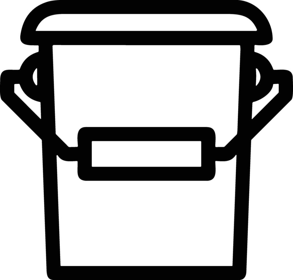Bucket icon symbol vector image. Illustration of the bucket cleaning equipment washing outline design image. EPS 10