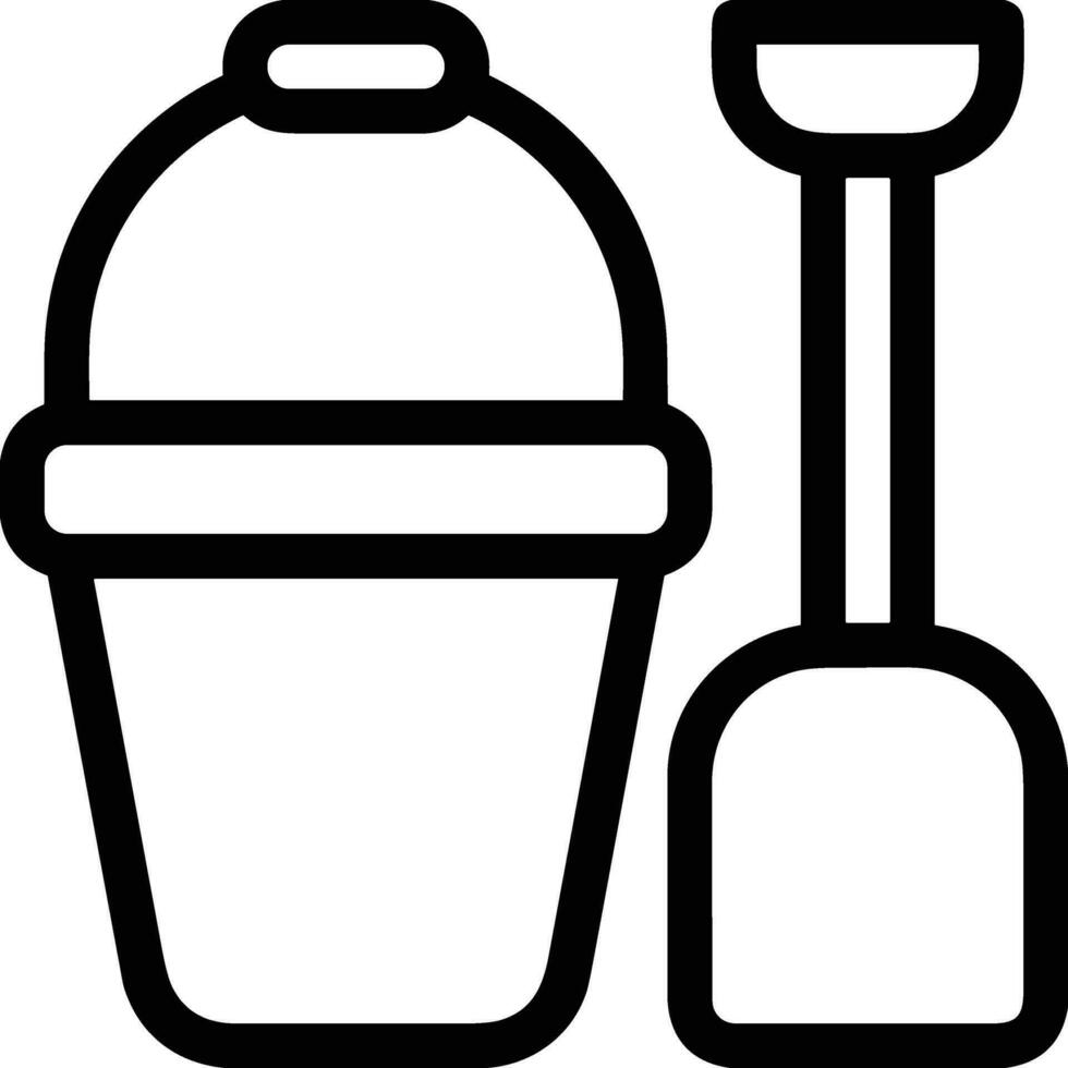 Bucket icon symbol vector image. Illustration of the bucket cleaning equipment washing outline design image. EPS 10