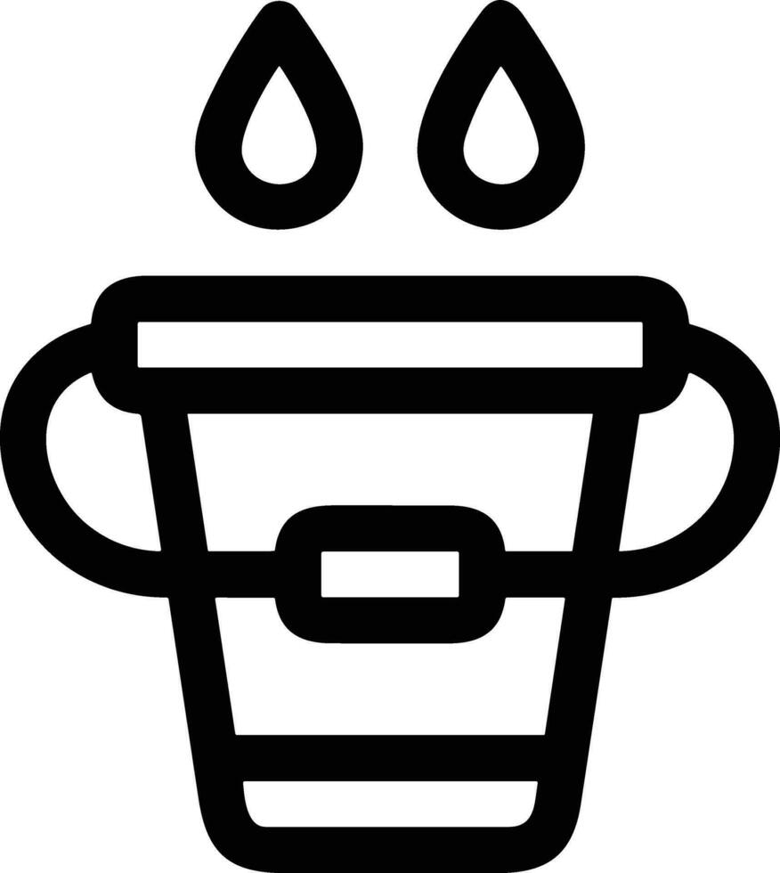 Bucket icon symbol vector image. Illustration of the bucket cleaning equipment washing outline design image. EPS 10