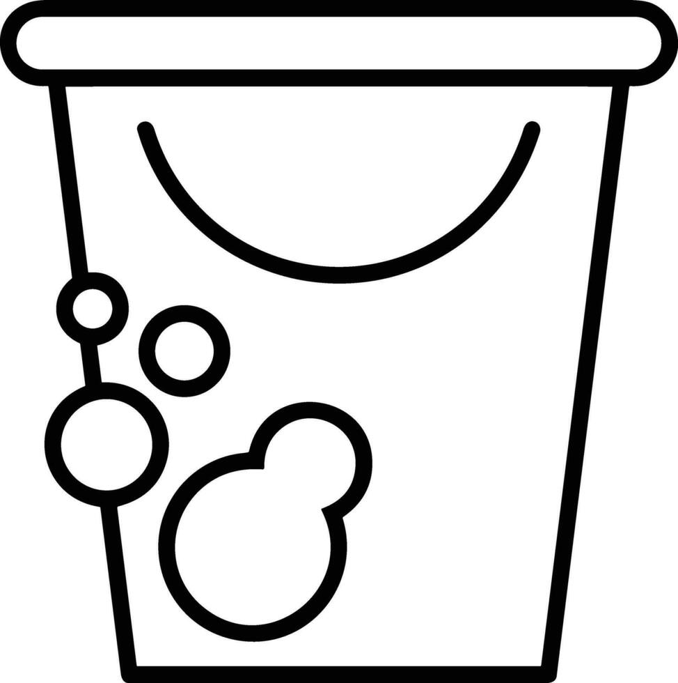 Bucket icon symbol vector image. Illustration of the bucket cleaning equipment washing outline design image. EPS 10