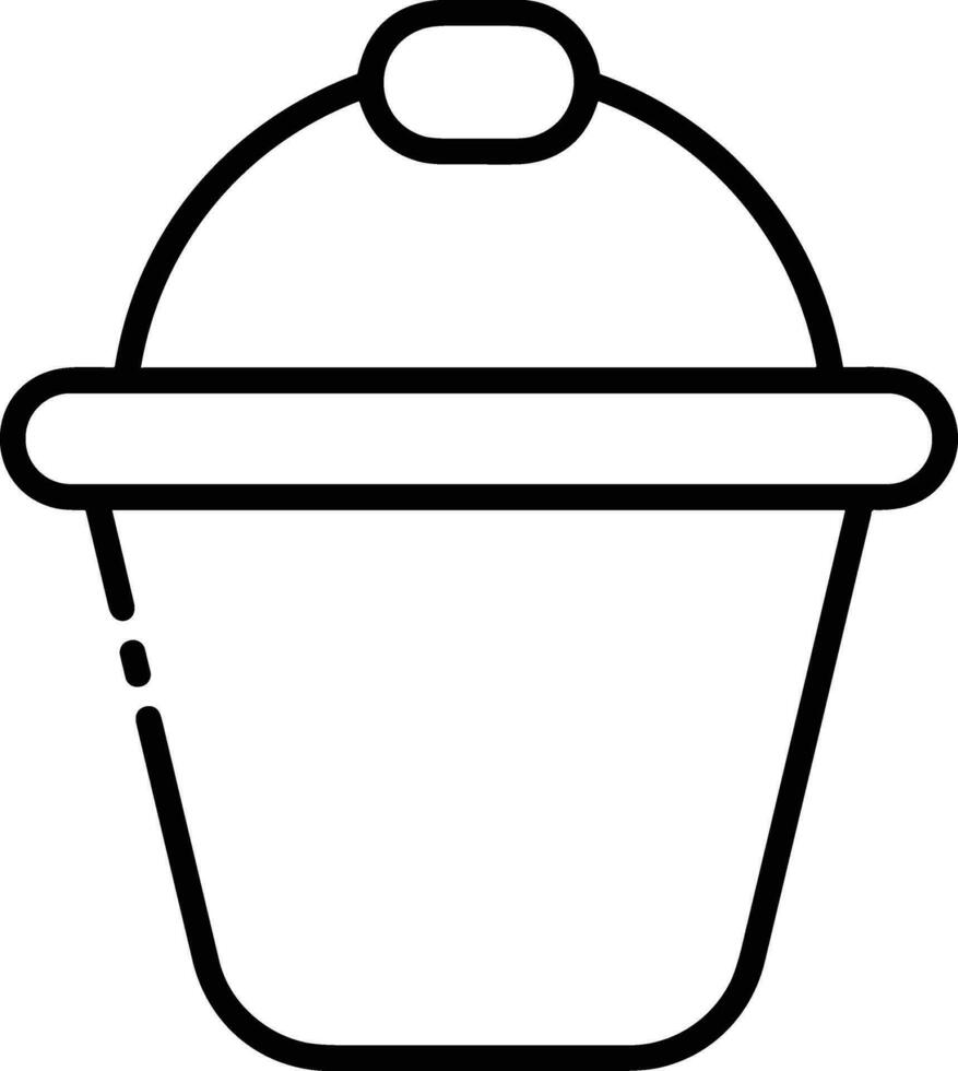 Bucket icon symbol vector image. Illustration of the bucket cleaning equipment washing outline design image. EPS 10