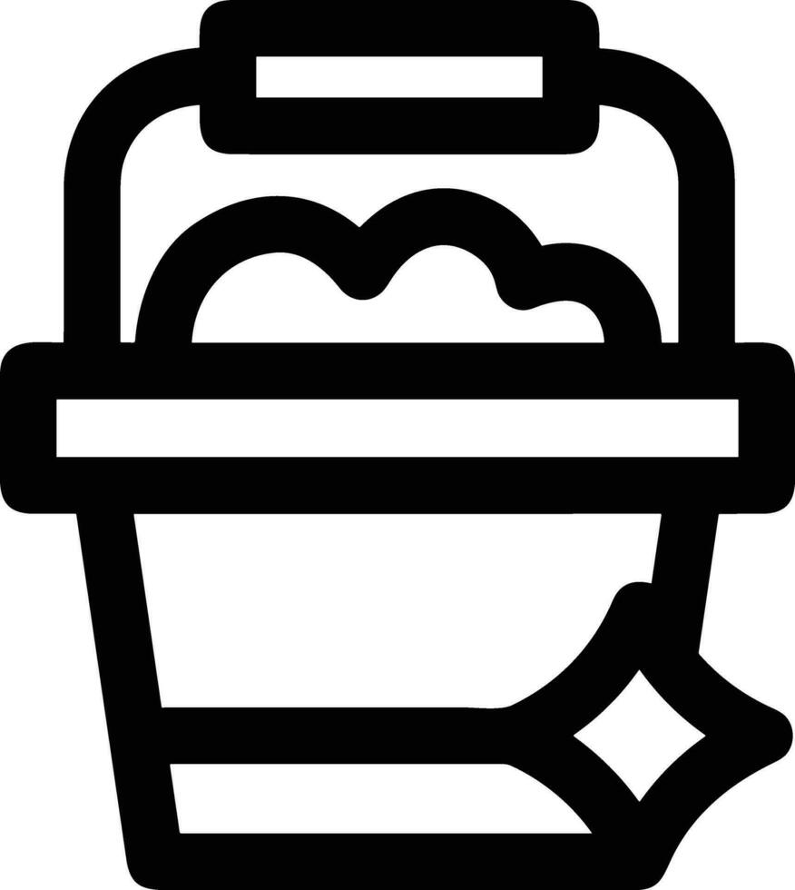 Bucket icon symbol vector image. Illustration of the bucket cleaning equipment washing outline design image. EPS 10